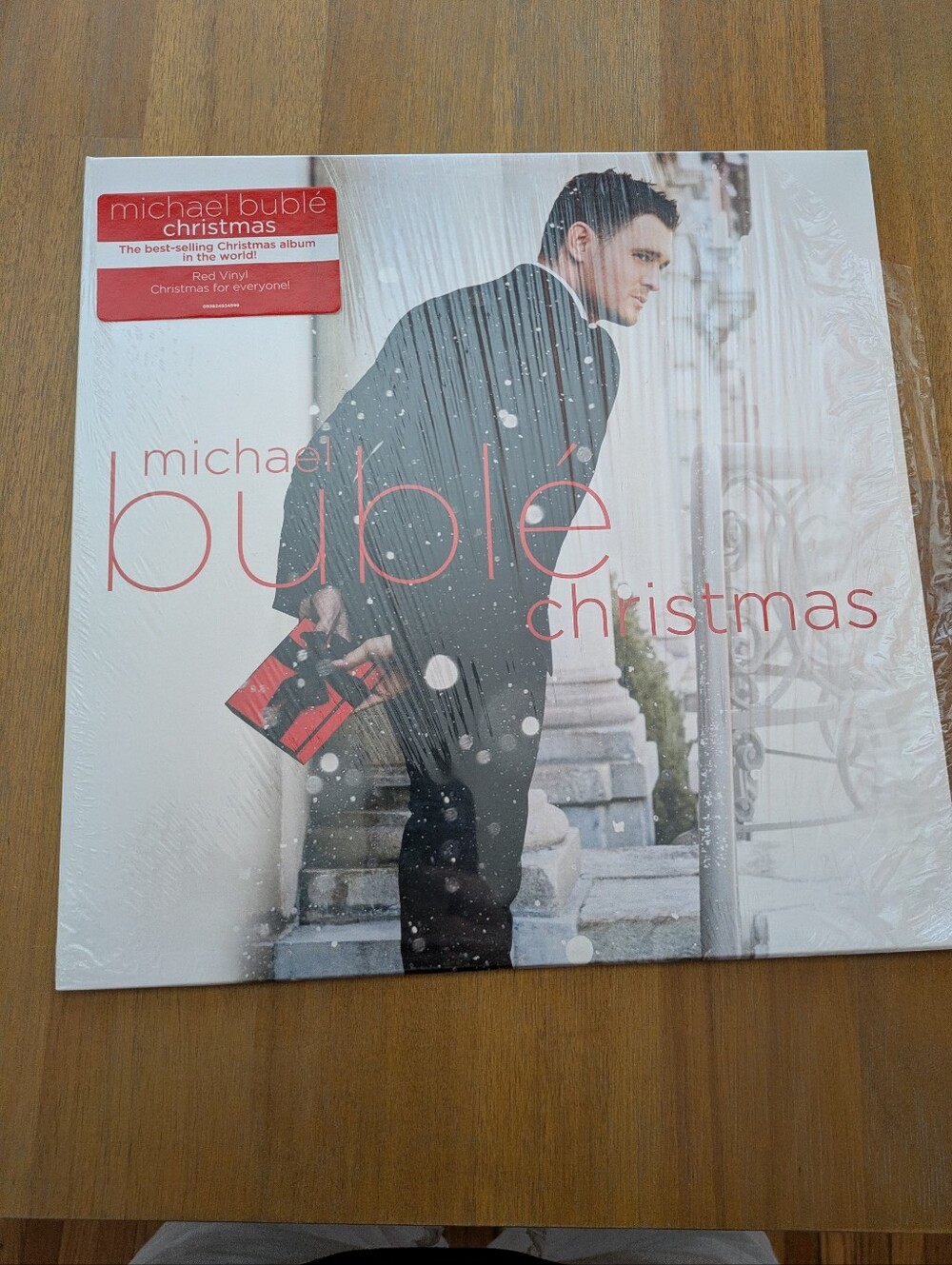 Michael Buble Christmas Red Vinyl Record - White & Black Cover